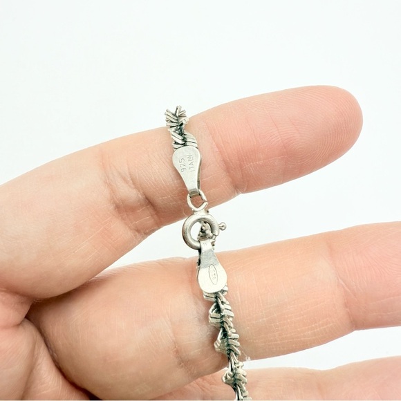 Vintage 925 Italy Sterling Silver Twist
Chain Bracelet - Picture 3 of 6